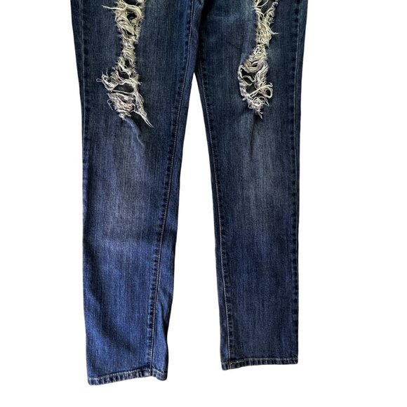 Miley Cyrus Thrashed Distressed Blue Jeans Almost Trashed Womens Size 14 - Picture 5 of 11